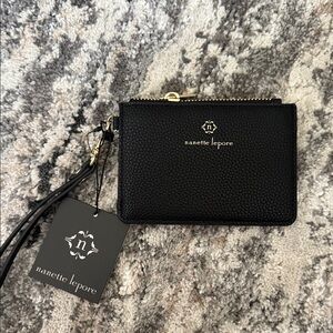 Nanette Lepore Black Wallet Minimalist Design